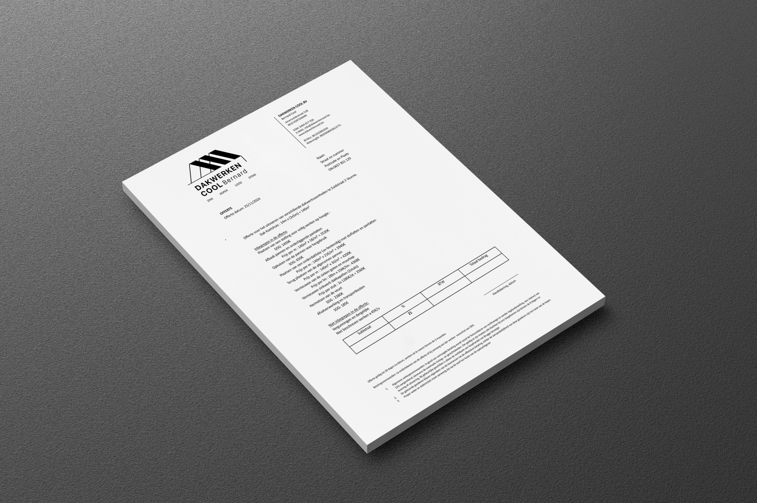 Dakdekkersbedrijf - corporate identity